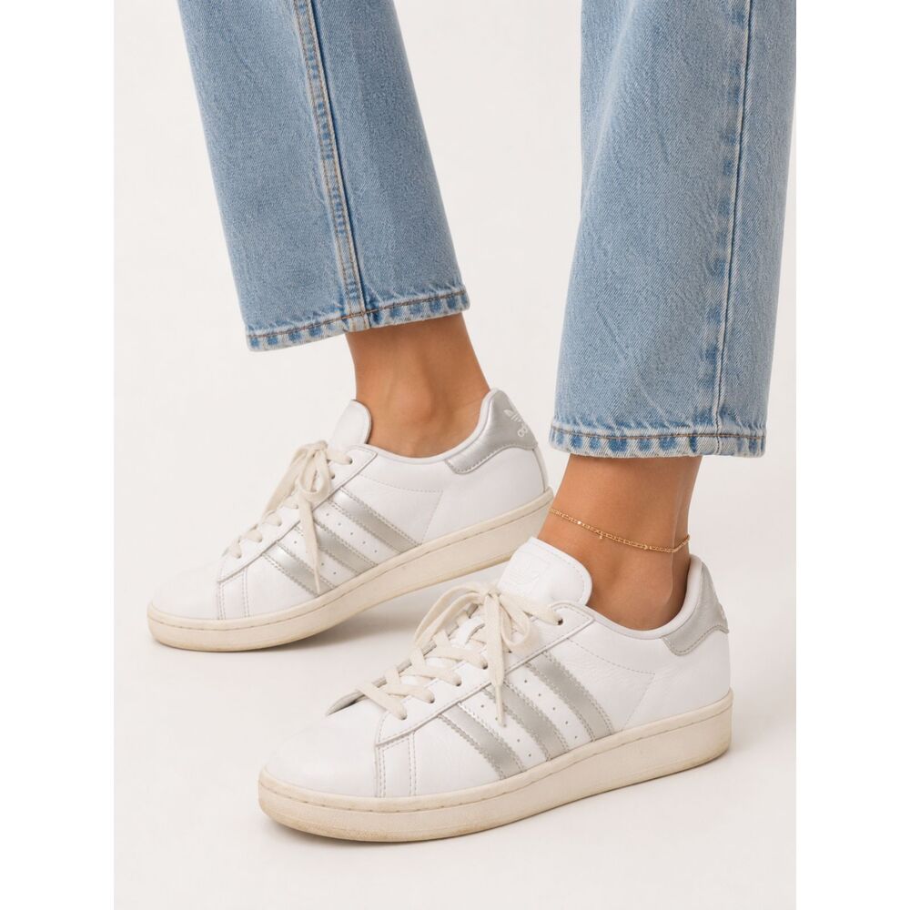 Adidas Originals Coast Star White Silver Leather Sneakers Women's US 5.5 EE6521